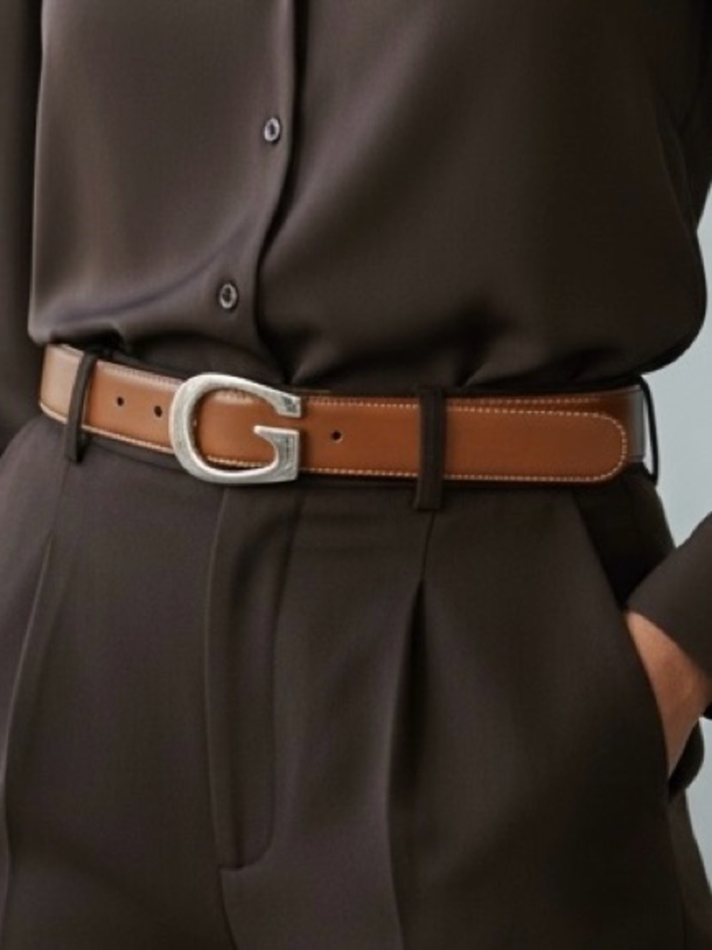 Gucci Belt Brown Leather with Silver Buckle. COA /included.